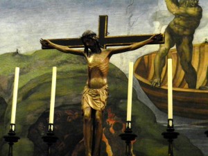 Crucifix in Sistine Chapel, taken by Martha McDuff Wiggins, 2012